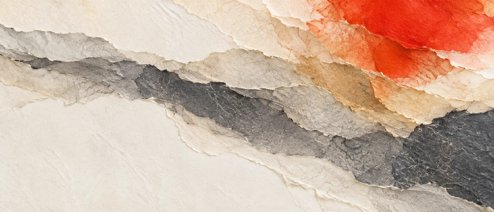 AI-generated abstract collage of translucent layers supporting a vivid wash of color