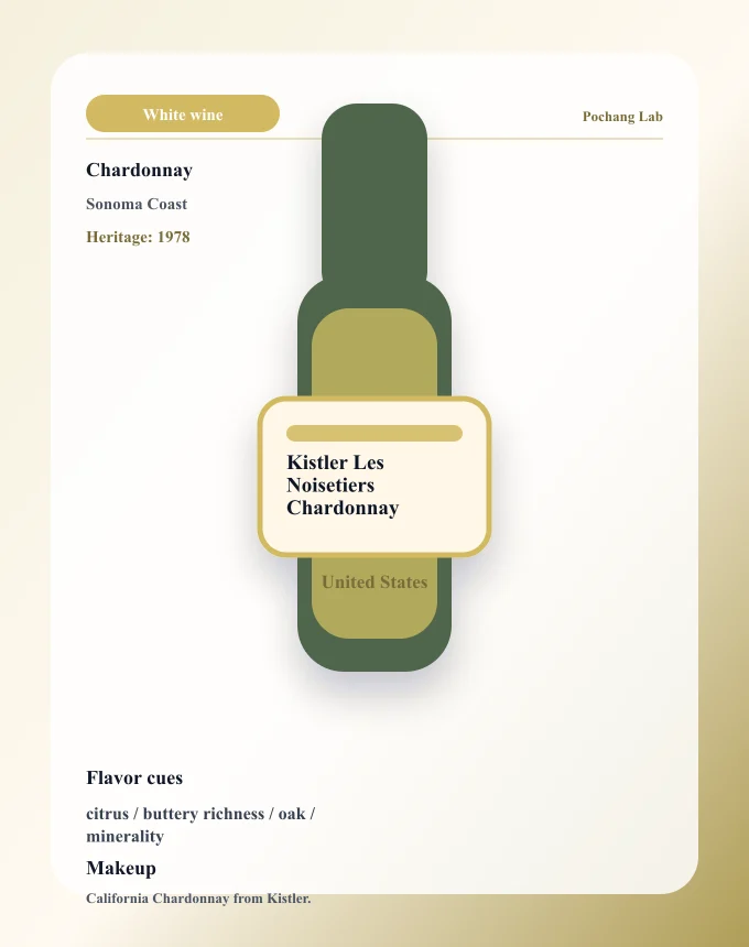 Kistler Les Noisetiers Chardonnay ワイン銘柄カード